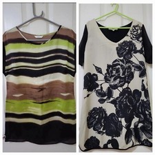 2 Long Silky Tunic Tops M&S