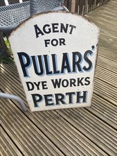 ANTIQUE Enamel Sign; Pullars