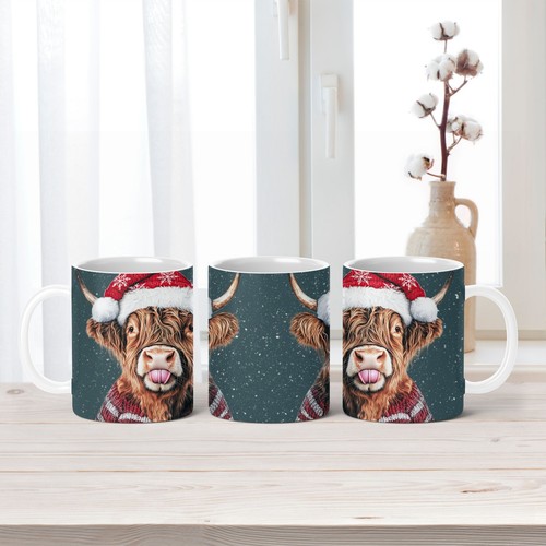 Highland cow christmas mug - highland,