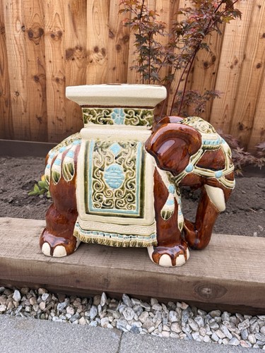 Vintage ceramic elephant plant - elephant,