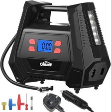 Tyre Inflator Air Compressor with 12V AC/240V DC Car tyre Pump 150 PSI Mains