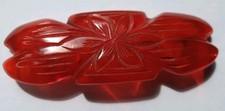 Vintage Lucite brooch. Coral