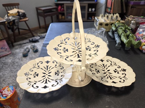 Vintage tier metal serving - 3,