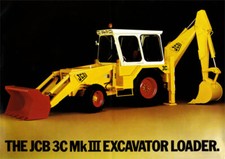 Vintage JCB 3C MKIII Digger Backhoe Showroom Tractor Poster Brochure RARE (A3)