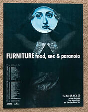 FURNITURE - FOOD, SEX & PARANOIA / TOUR DATES 1990 Full page UK magazine ad