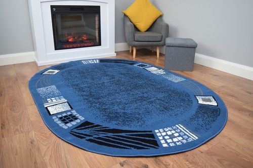 Blue oval rug - oval,