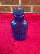 ANTIQUE BLUE GLASS BOTTLE MILK