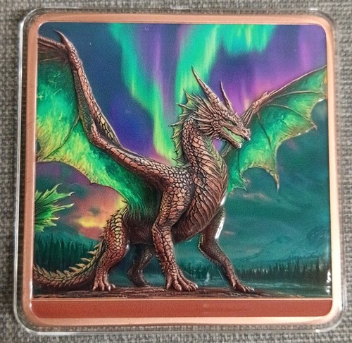 5oz fine copper green - green, dragon