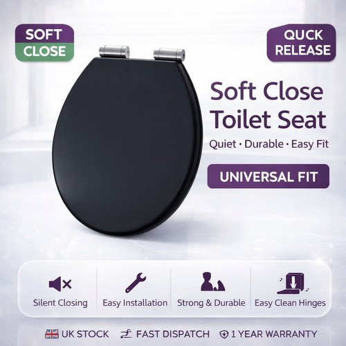 Black mdf toilet - black, seat