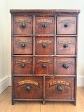 Stunning SMALL ANTIQUE APOTHECARY CABINET 11 Drawers C. 1890 Beautiful PATINA