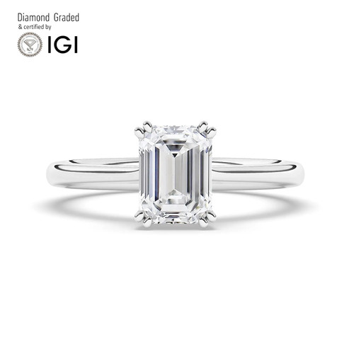 Emerald diamond engagement - emerald,