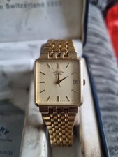 Elegant ROTARY Square Quartz Gold Plated Gents Watch 4740