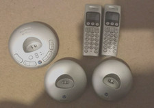 BT 3500 Graphite Silver 2 Hand Sets Cordless Phone and 3 Charging Bases Untested