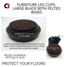 FELTED LARGE BLACK CASTOR CUPS