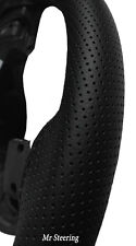 FOR VW LUPO 98-05 REAL BLACK PERFORATED LEATHER STEERING WHEEL COVER NEW