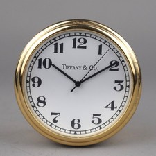 TIFFANY & CO DESK CLOCK-Swiss Quartz Gold 50mm New Battery