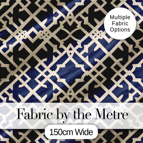 Navy blue moroccan geometric - blue,