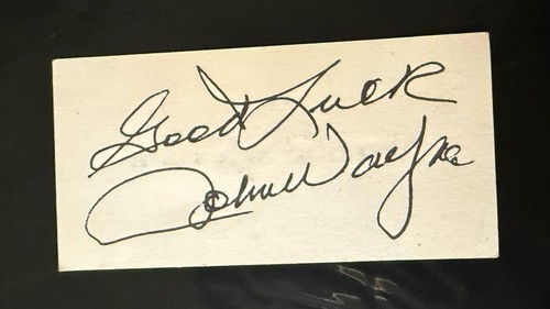 John wayne signed name card - john,