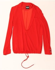 DIRK BIKKEMBERGS Womens Long Sleeve Blouse Top IT 48 XL Red Viscose DR90
