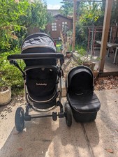 Infababy Ultimo 4 Folding Pushchair Black With Carrycot