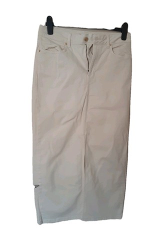 Long ivory denim skirt size - size, 12