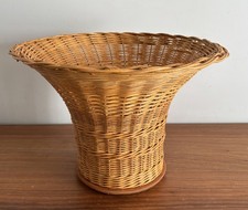 Vintage wicker cane basket - cane,