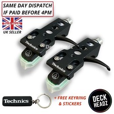 2 x Technics Headshell With AT-VM95E Cartridge & Replacement Stylus + FREE GIFTS