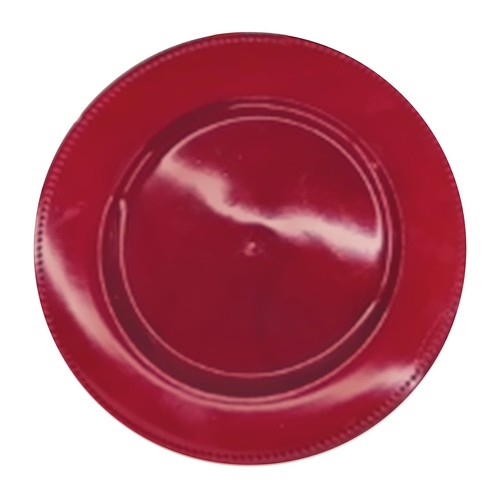 Metallic red christmas round - red,