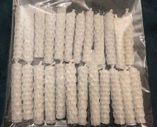 24 x Advent Candles - 100% Pure Beeswax Honeycomb Hand-rolled 1cm Width - White