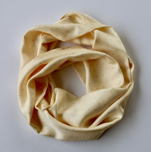 Silk loop scarf cream blue - loop,