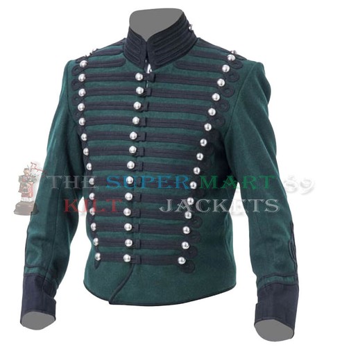 Men green military hussar - green,