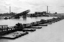 Military motor convoy crossing