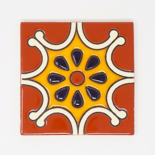 Maya mexican talavera relief - mexican,