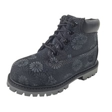 🚨 Timberland 6 IN Classic Toddler Boots TB0A1781 Black Floral Leather Size 8.5