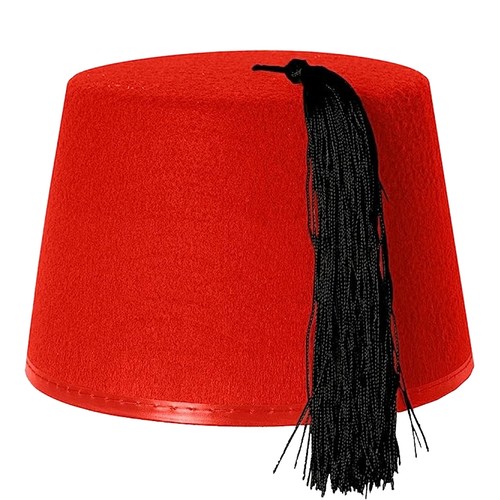 Adult red fez hat turkish - red,