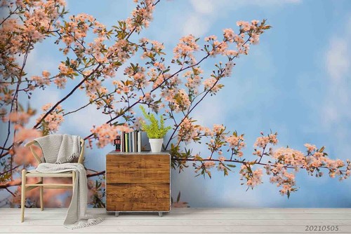 Cherry blossoms blue - 3d,