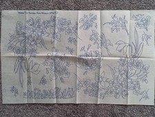 VINTAGE WOMAN IRON ON EMBROIDERY TRANSFER SHEET NO W352, FLOWERS