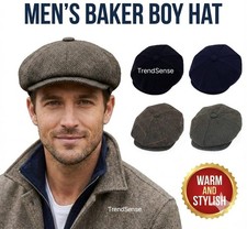 Mens Tweed Wool Baker Boy