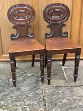 A Handsome Pair Of Early 19th Century Mahogany Hall Chairs.