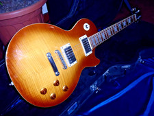AWESOME EPIPHONE LES PAUL STANDARD PRO AAA ANTIQUE HONEYBURST FLAME TOP /  CASE