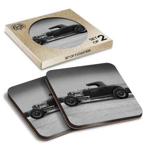 Boxed square coasters bw - square,