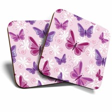 2 x Coasters - Purple Pink