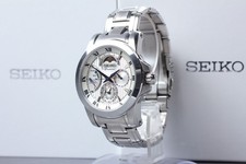 [Near MINT] SEIKO Premier 5D88-0AG0 SRX011P1 KINETIC 100M Moonphase Men's Watch
