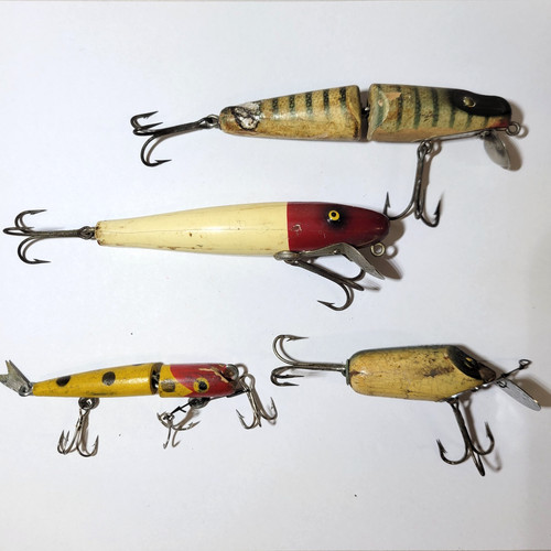 Lot old wood fishing - old,