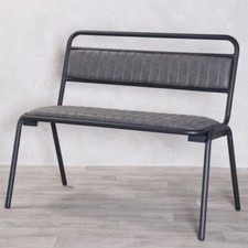 GREY UPHOLSTERED DINING BENCH