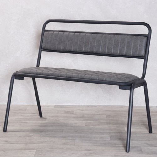 Grey upholstered dining bench - upholstered,