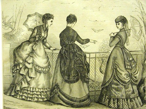 Victorian fashion prominade - victorian,