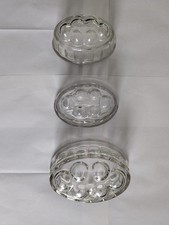 3 x Vintage glass jelly moulds