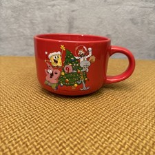 SpongeBob SquarePants Large Red Christmas Mug/Cup - 4.75” Diameter / VGC
