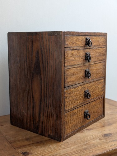 Oak graduated drawer - 5, small